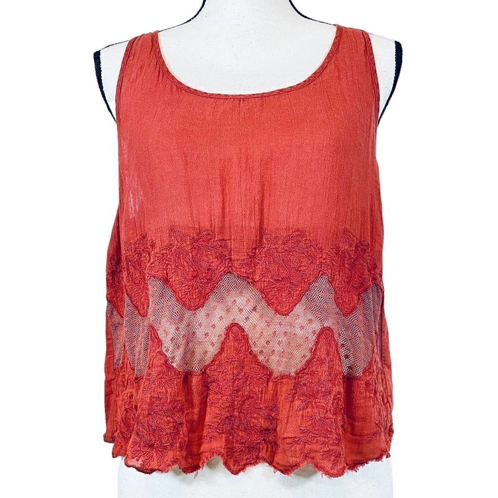 Melrose and Market Sleeveless Blouse Burnt Orange